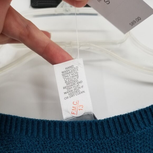 NWT J. Jill Rich Teal Knit Poncho Fits S-L - Fall, Lagenlook, Boho, Western,etc. - Picture 5 of 5